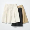 Pantalones cortos largos plisados de jersey para mujer Pantalones cortos largos plisados de jersey para mujer