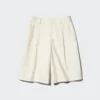 Pantalones cortos largos plisados de jersey para mujer Pantalones cortos largos plisados de jersey para mujer