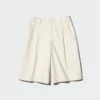 Pantalones cortos largos plisados de jersey para mujer Pantalones cortos largos plisados de jersey para mujer