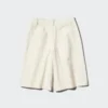 Pantalones cortos largos plisados de jersey para mujer Pantalones cortos largos plisados de jersey para mujer