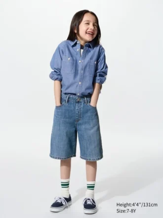 Pantalones cortos vaqueros holgados para niño