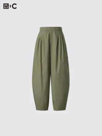 Pantalones de algodón con corte globo para mujer