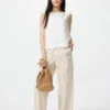 Pantalones de algodón holgados hasta el tobillo para mujer Pantalones de algodón holgados hasta el tobillo para mujer
