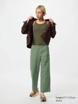 Pantalones de algodón holgados hasta el tobillo para mujer
