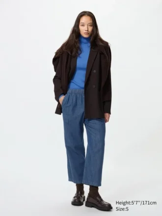 Pantalones de algodón holgados hasta el tobillo para mujer | Denim