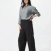 Pantalones de jersey de corte acampanado para mujer | Talla alta