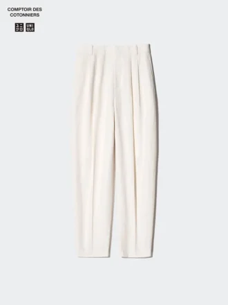 Pantalones de mujer de mezcla de lino con corte acampanado