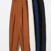 Pantalones de mujer de mezcla de lino con corte acampanado