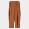 Pantalones de mujer de mezcla de lino con corte acampanado