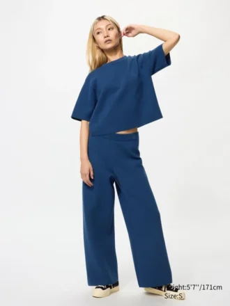 Pantalones de mujer lavables con canalé milanés
