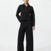 Pantalones de mujer lavables con canalé milanés