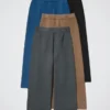 Pantalones de mujer lavables con canalé milanés Pantalones de mujer lavables con canalé milanés