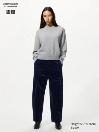 Pantalones de pana de corte recto para mujer