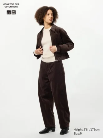 Pantalones de pana de corte recto para mujer