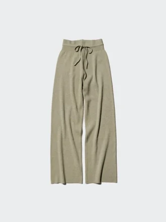 Pantalones de punto acanalado lavables para mujer