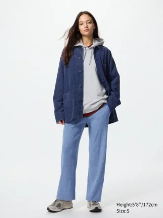Pantalones de punto acanalado lavables para mujer