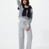 Pantalones de punto acanalado lavables para mujer