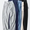 Pantalones de punto acanalado lavables para mujer