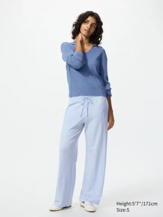 Pantalones elásticos de jersey para mujer | Mezcla de algodón