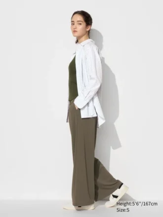 Pantalones rectos de jersey crepé para mujer