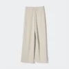 Pantalones rectos de jersey crepé para mujer