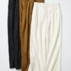 Pantalones rectos de mezcla de lino para mujer Pantalones rectos de mezcla de lino para mujer