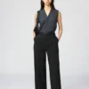 Pantalones rectos de tiro alto para mujer