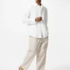 Pantalones tobilleros de mezcla de lino para hombre | A rayas Pantalones tobilleros de mezcla de lino para hombre | A rayas