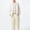 Pantalones tobilleros holgados de mezcla de lino para hombre