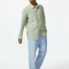 Pantalones tobilleros holgados de mezcla de lino para hombre
