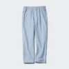 Pantalones tobilleros holgados de mezcla de lino para hombre
