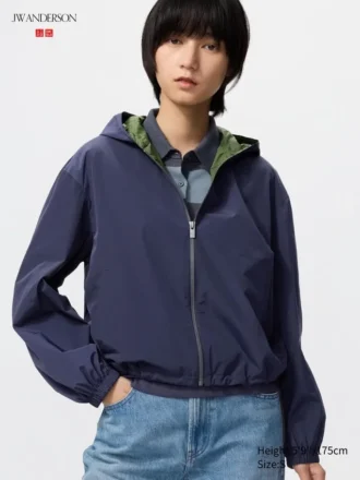 Parka corta cortavientos para mujer