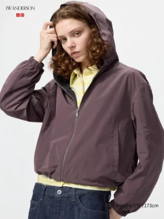 Parka corta cortavientos para mujer