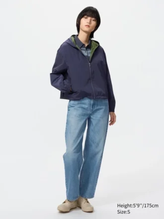 Parka corta cortavientos para mujer