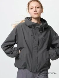 Parka corta de mezcla de algodón para mujer con pantalones cortos