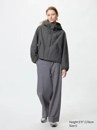 Parka corta de mezcla de algodón para mujer con pantalones cortos