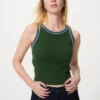 Partes de arriba deportivas cortas de mujer con canalé | Ringer