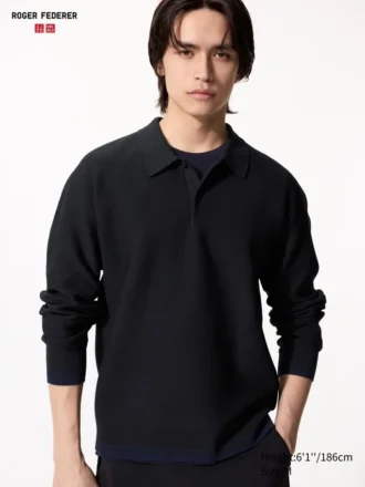 Polos de punto 3D Knit lavables para hombre | Camisetas de manga larga
