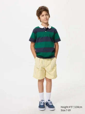 Polos infantiles de piqué seco a rayas