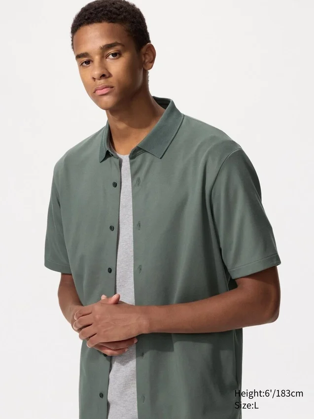 Polos unisex de piqué de algodón AIRism totalmente abiertos Polos unisex de piqué de algodón AIRism totalmente abiertos