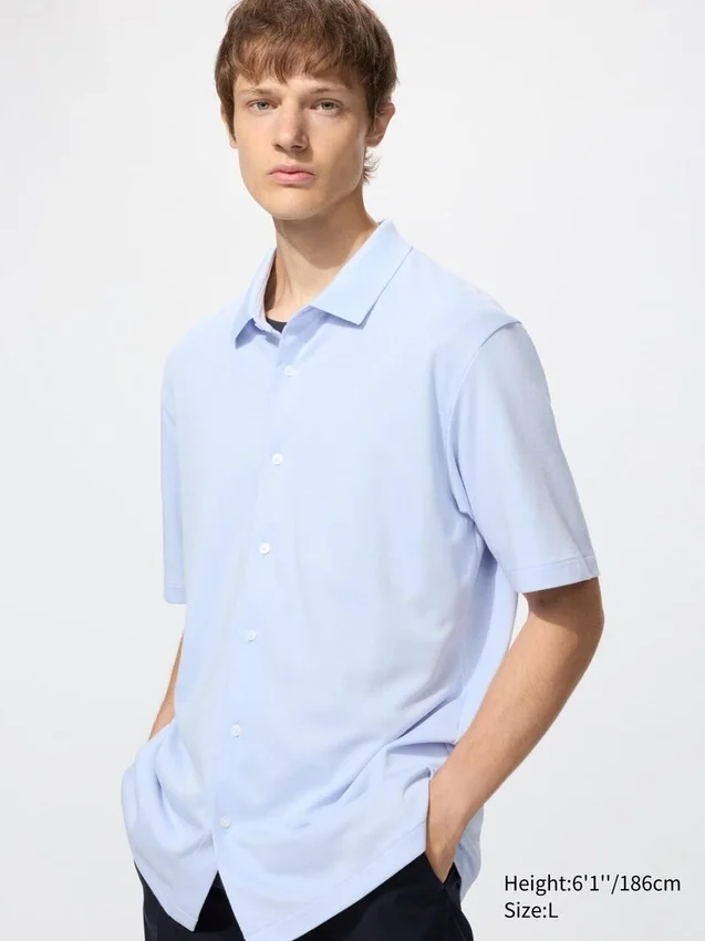 Polos unisex de piqué de algodón AIRism totalmente abiertos Polos unisex de piqué de algodón AIRism totalmente abiertos
