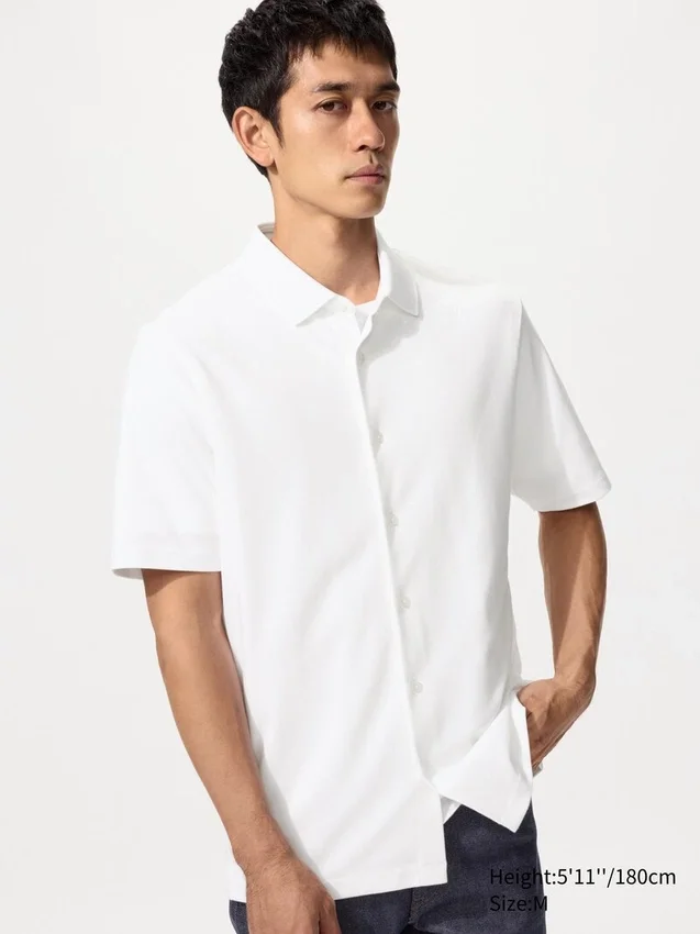 Polos unisex de piqué de algodón AIRism totalmente abiertos Polos unisex de piqué de algodón AIRism totalmente abiertos