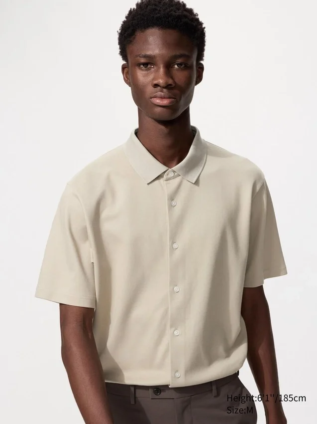 Polos unisex de piqué de algodón AIRism totalmente abiertos Polos unisex de piqué de algodón AIRism totalmente abiertos