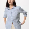 Premium Linen camisa para mujer | A rayas
