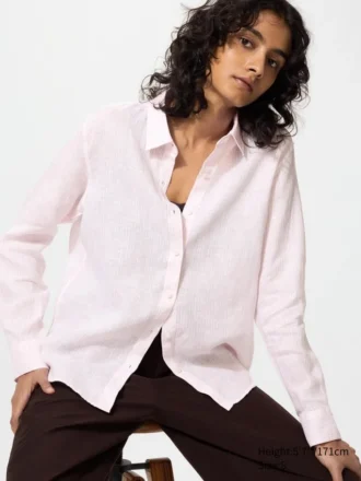 Premium Linen camisa para mujer | A rayas