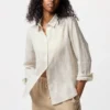 Premium Linen camisa para mujer | A rayas