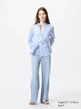 Premium Linen camisa para mujer | A rayas