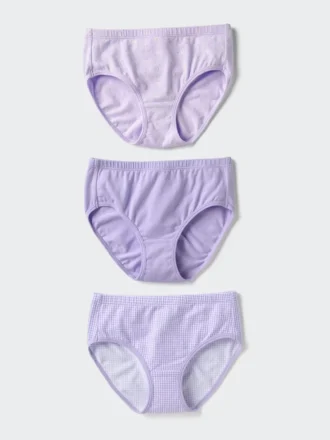 Ropa interior de algodón elástico para niños | 3 pares | Flores