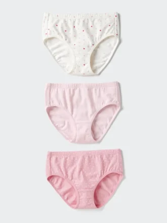 Ropa interior infantil de algodón elástico | 3 pares | Corazón