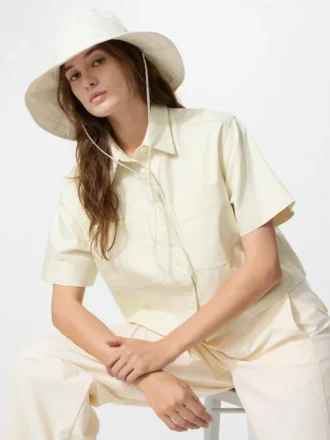 Sombreros de ala ancha de algodón y lino con protección UV para mujer